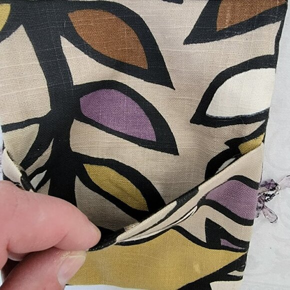 Adorable Crossbody Bag with Birds and Beads with Purple Satin Lining - Picture 7 of 10